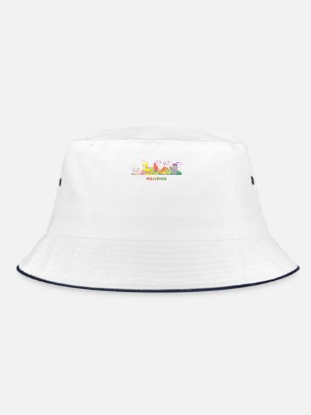 Memphean Skyline Memphis - Bucket Hat - white/navy - Front