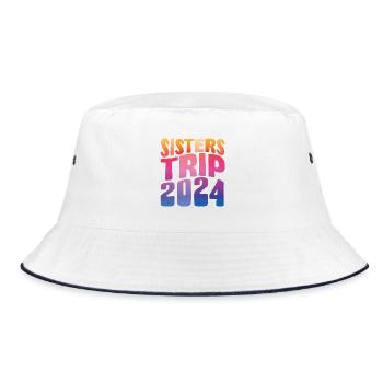Sisters Trip 2024 - Bucket Hat - Weiß/Navy - Vorne