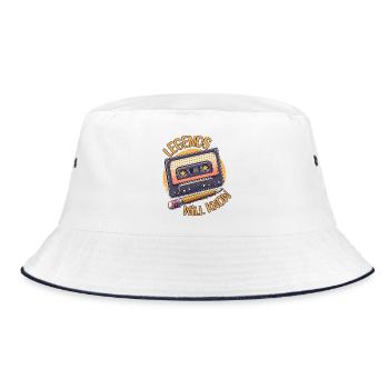 Legenden werden es wissen: Die Kassette und der Bleistift - Bucket Hat - Weiß/Navy - Vorne