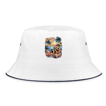 Summer Bee Relaxation Day - Bucket Hat - white/navy - Front