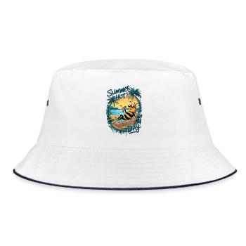 Summer Beehive Relax - Bucket Hat - white/navy - Front