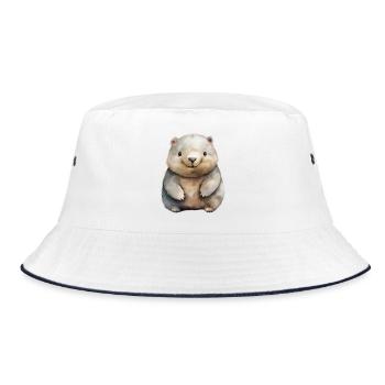 Wombat Class Class Animal Wombat - Bucket Hat - white/navy - Front