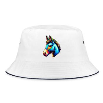 Donkey donkey pacifier mule - Bucket Hat - white/navy - Front