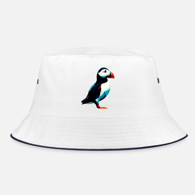 Papageitaucher - Bucket Hat - Weiß/Navy