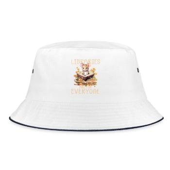 Libraries are for everyone Librarians - Bucket Hat - white/navy - Front