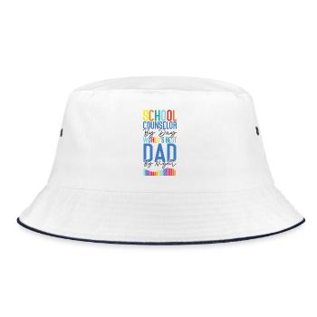 School Counselor Dad School - Bucket Hat - Weiß/Navy - Vorne