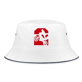 Moto 2 biker - Bucket Hat - white/navy - Front