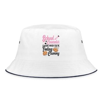 School Counselor Pun Cookie School - Bucket Hat - Weiß/Navy - Vorne