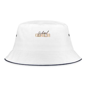 School Counselor Leopard Cheetah - Bucket Hat - Weiß/Navy - Vorne