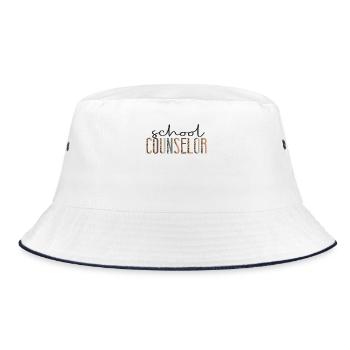 School Counselor Leopard Cheetah - Bucket Hat - Weiß/Navy - Vorne