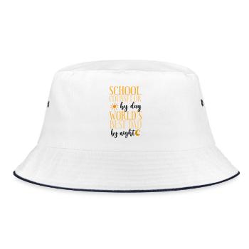 School Counselor Dad School - Bucket Hat - Weiß/Navy - Vorne