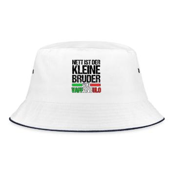 Italien Italiener Vaffanculo - Bucket Hat - Weiß/Navy - Vorne