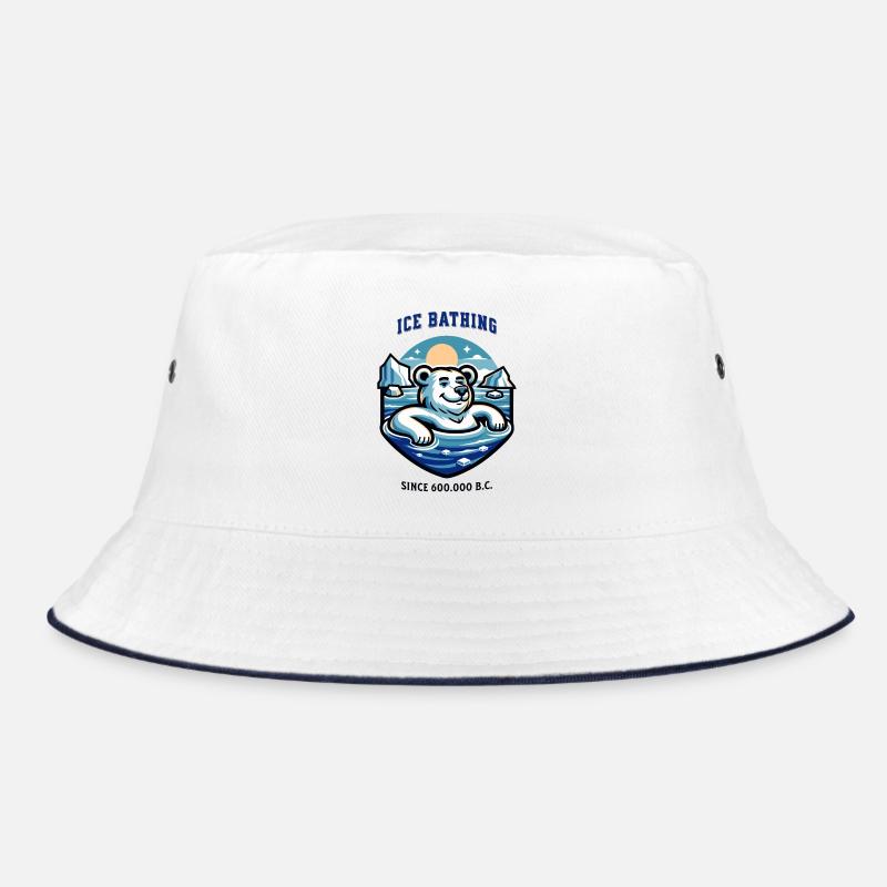 relaxter Eisbär beim Eisbaden lustiger Spruch Bucket Hat