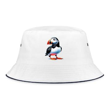 Papageitaucher - Bucket Hat - Weiß/Navy - Vorne