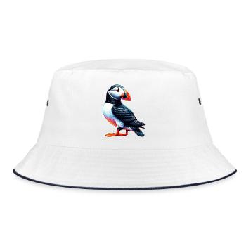 Papageitaucher - Bucket Hat - Weiß/Navy - Vorne