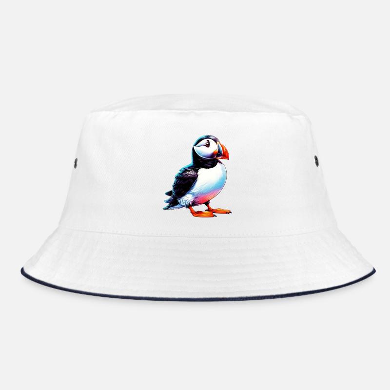 Papageitaucher - Bucket Hat - Weiß/Navy