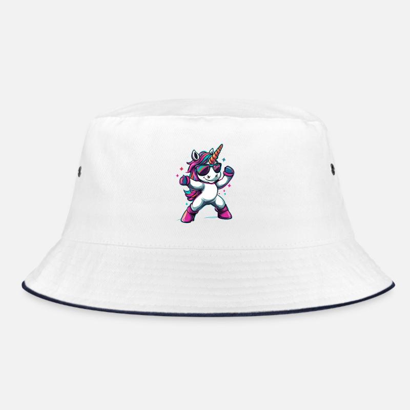 Cooles dabbendes Einhorn mit Sonnenbrille Bucket Hat