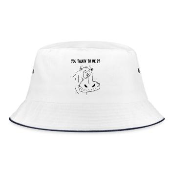 Black hippopotamus - Bucket Hat - white/navy - Front