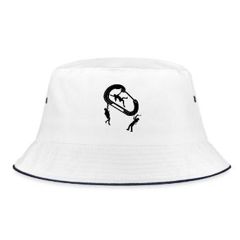 Night Walker Silhouette - Bucket Hat - white/navy - Front