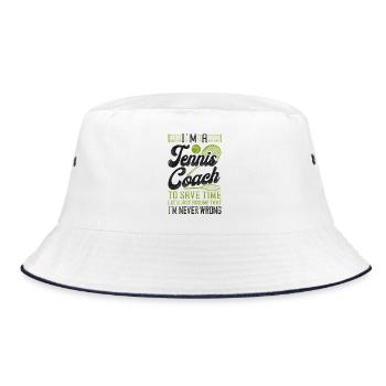 Funny Tennis Player Racket I'm A - Bucket Hat - Weiß/Navy - Vorne