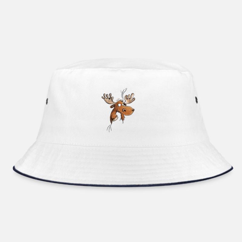 Funny Moose Head I Moose I Deer Reindeer Bucket Hat