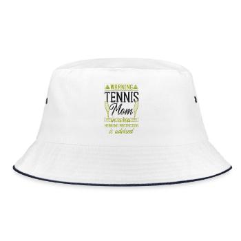 Funny Tennis Player Racket Mom - Bucket Hat - white/navy - Front