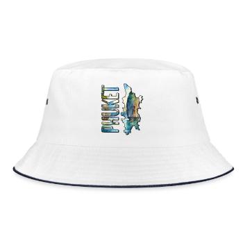 Watercolor Map Phuket - Bucket Hat - white/navy - Front