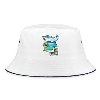 Watercolor Map Ko Samui - Bucket Hat - white/navy - Front