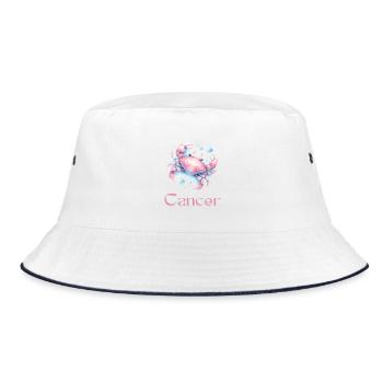 Elegantes Cancer Sternzeichen Aquarell Geschenk - Bucket Hat - Weiß/Navy - Vorne