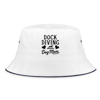 Dock Diving Saying Dog Diving Dock Diving Gift - Bucket Hat - white/navy - Front
