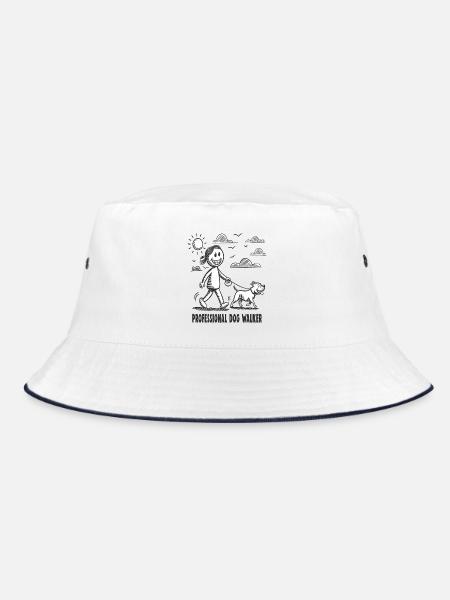 Pitbull Pet Dog Animal Lover - Bucket Hat - white/navy - Front