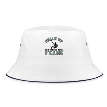 Kreide Und Zerquetsche Deine Ängste Beim Bouldern - Bucket Hat - Weiß/Navy - Vorne