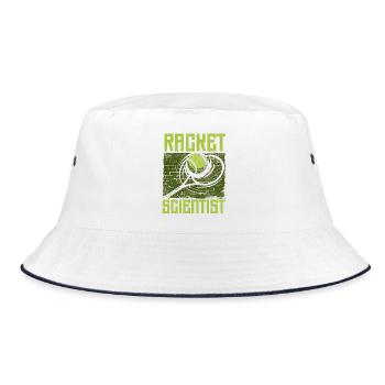 Funny Tennis Player Racket Pun - Bucket Hat - Weiß/Navy - Vorne