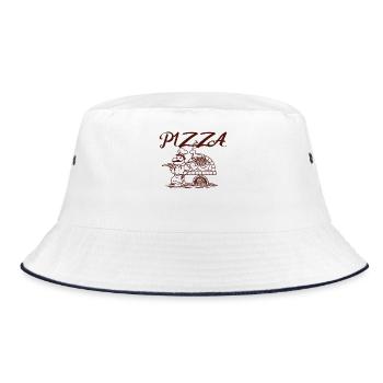 Pizzeria Pizzabäcker Pizza - Bucket Hat - Weiß/Navy - Vorne