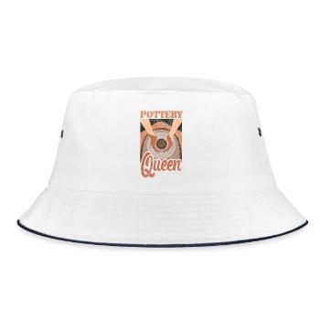Pottery Ceramics Artist Queen - Bucket Hat - Weiß/Navy - Vorne