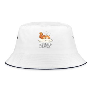 Official Sleeping Shirt Squirrel Pair - Bucket Hat - white/navy - Front