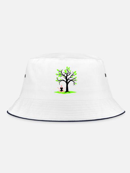 Méditation Sous l’arbre Forêt Transe Femme Médite - Bob - blanc/marine - Devant