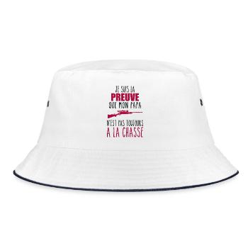Proof that my dad hunts, hunters, hunts, hunts - Bucket Hat - white/navy - Front