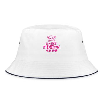 Limited Edition 1998 Geburtstag 1998 Geboren - Bucket Hat - Weiß/Navy - Vorne