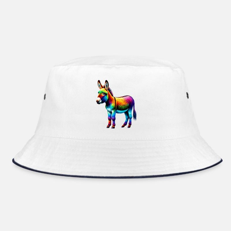 Esel-Maultier - Bucket Hat - Weiß/Navy