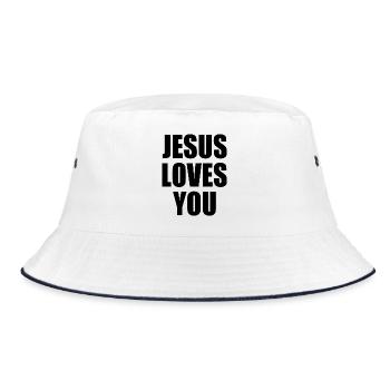 Jesus loves you - Bob - blanc/marine - Devant