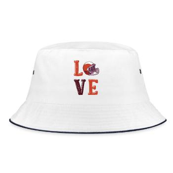 Footballer Quarterback Love Football - Bucket Hat - white/navy - Front