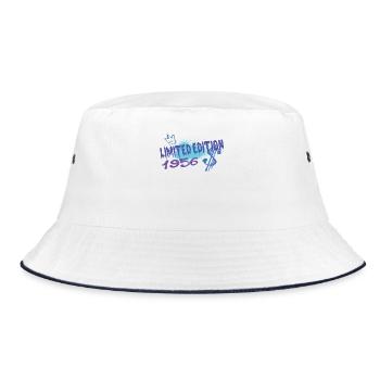 Limited Edition 1956 Geburtstag 1956 Geboren - Bucket Hat - Weiß/Navy - Vorne
