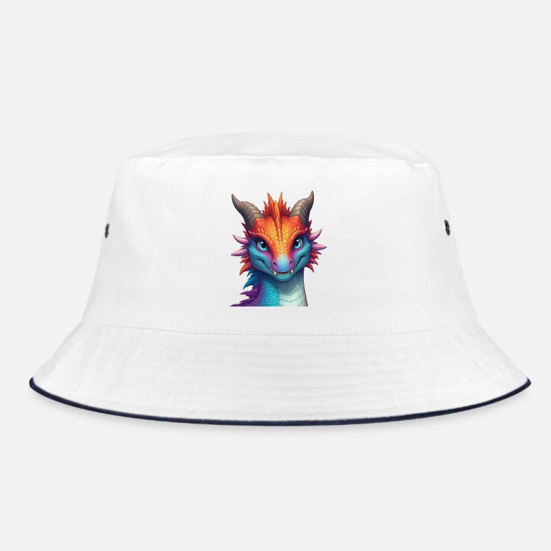 Lebendiger Arkaner Drache - Bucket Hat - Weiß/Navy
