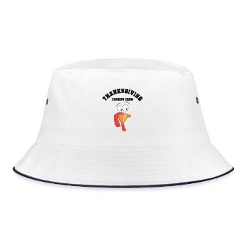 Thanksgiving Cooking Crew Family Outfit - Bucket Hat - white/navy - Front
