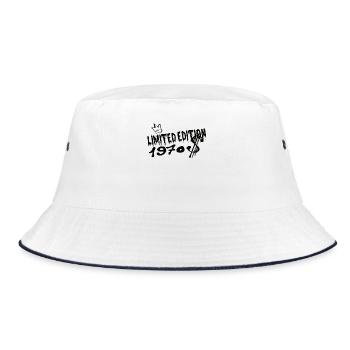 Limited Edition 1970 Geburtstag 1970 Geboren - Bucket Hat - Weiß/Navy - Vorne