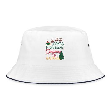 CPhT Christmas Xmas Elf certified Pharmacy tech - Bucket Hat - white/navy - Front
