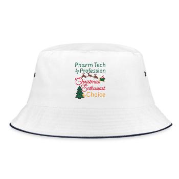 Pharmacy technician Christmas Xmas Elf - Bucket Hat - white/navy - Front