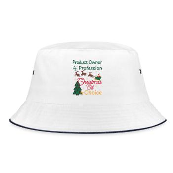 Product Owner Christmas Xmas Elf Srum Master - Bucket Hat - white/navy - Front