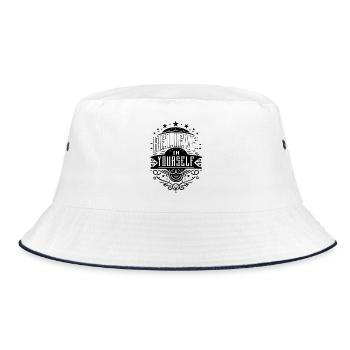 Believe in Yourself – Motivational Design - Bucket Hat - white/navy - Front